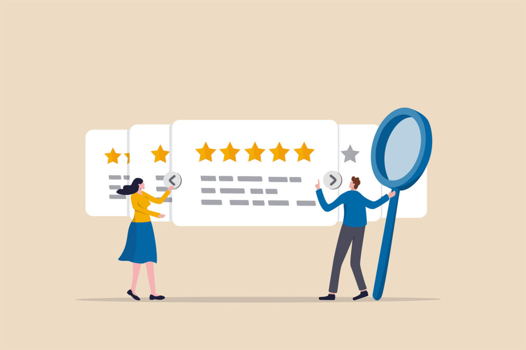 google rating and review stars